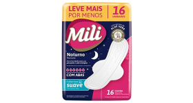 Absorvente c/Abas Noturno Suave c/16 un - Mili