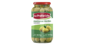 Azeitona Verde c/caroço 500g un - La Preferida